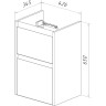 Тумба LEMARK COMBI 45 см под раковину, подвесная/напольная, 2 ящика, белый глянец LM03C45T